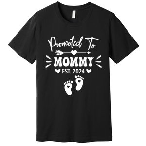 Promoted To Mommy Est 2024 New Grandma Women Grandmother Premium T-Shirt