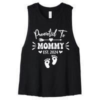 Promoted To Mommy Est 2024 New Grandma Women Grandmother Women's Racerback Cropped Tank