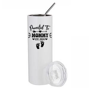 Promoted To Mommy Est 2024 New Grandma Women Grandmother Stainless Steel Tumbler