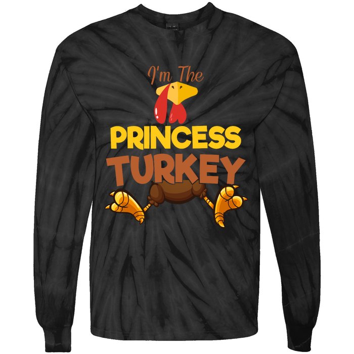 Princess Turkey Matching Family Group Thanksgiving Gifts  Tie-Dye Long Sleeve Shirt