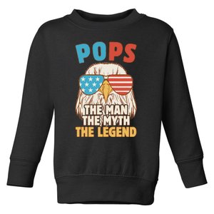 Pops The Man The Myth The Legend Fathers Day Grandpa Toddler Sweatshirt