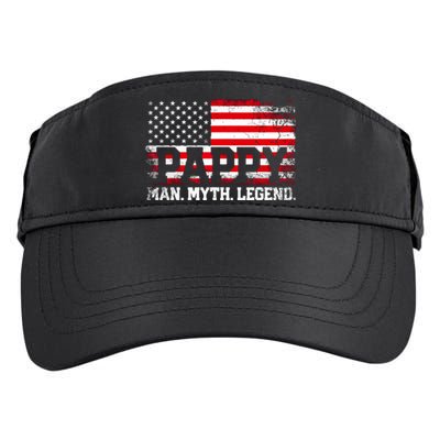 Pappy The Man The Myth The Legend Us American Flag Vintage For Grandpa Adult Drive Performance Visor