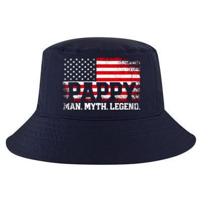 Pappy The Man The Myth The Legend Us American Flag Vintage For Grandpa Cool Comfort Performance Bucket Hat