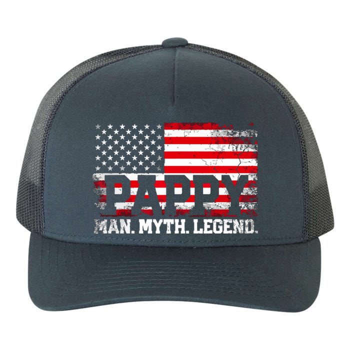 Pappy The Man The Myth The Legend Us American Flag Vintage For Grandpa Yupoong Adult 5-Panel Trucker Hat