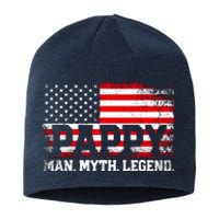 Pappy The Man The Myth The Legend Us American Flag Vintage For Grandpa Sustainable Beanie