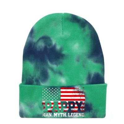 Pappy The Man The Myth The Legend Us American Flag Vintage For Grandpa Tie Dye 12in Knit Beanie