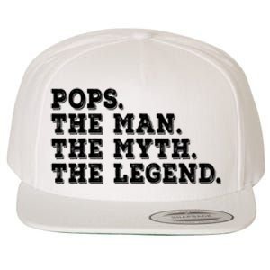 POPS THE MAN THE MYTH THE LEGEND Fathers Day Gift Grandpa Wool Snapback Cap