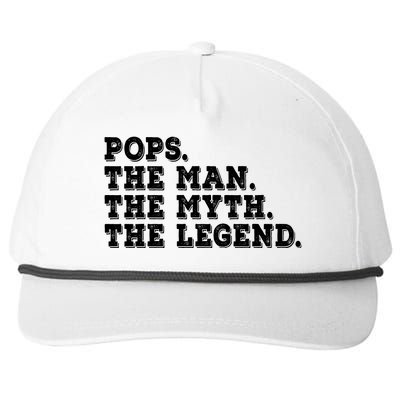 POPS THE MAN THE MYTH THE LEGEND Fathers Day Gift Grandpa Snapback Five-Panel Rope Hat