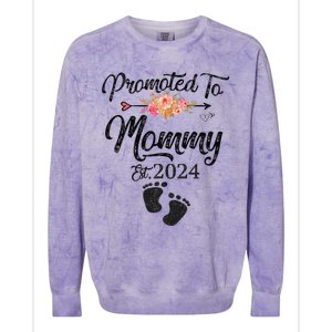 Promoted To Mommy 2024 MotherS Day Soon To Be Mom Pregnancy Colorblast Crewneck Sweatshirt