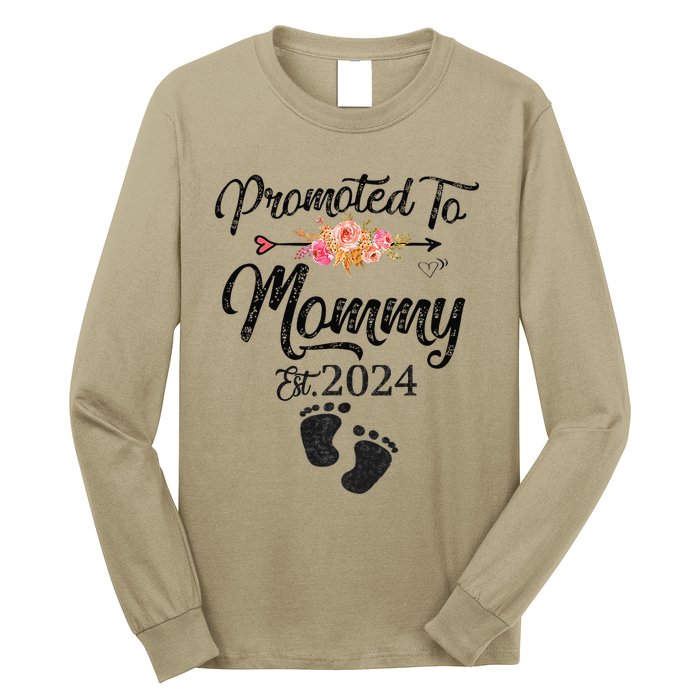 Promoted To Mommy 2024 MotherS Day Soon To Be Mom Pregnancy Long Sleeve Shirt