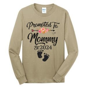 Promoted To Mommy 2024 MotherS Day Soon To Be Mom Pregnancy Tall Long Sleeve T-Shirt