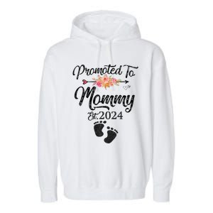 Promoted To Mommy 2024 MotherS Day Soon To Be Mom Pregnancy Garment-Dyed Fleece Hoodie