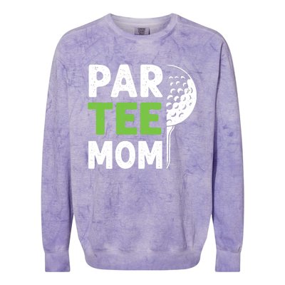 Par Tee Mom Funny Golf Pun Vintage Golfing Quote Party Retro Premium Colorblast Crewneck Sweatshirt