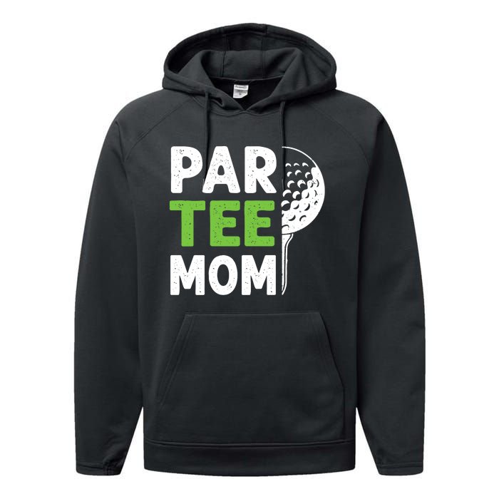 Par Tee Mom Funny Golf Pun Vintage Golfing Quote Party Retro Premium Performance Fleece Hoodie