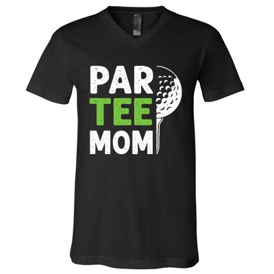 Par Tee Mom Funny Golf Pun Vintage Golfing Quote Party Retro Premium V-Neck T-Shirt