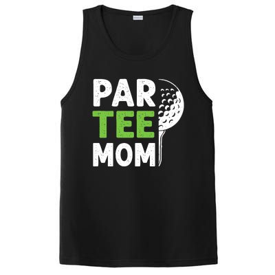 Par Tee Mom Funny Golf Pun Vintage Golfing Quote Party Retro Premium PosiCharge Competitor Tank