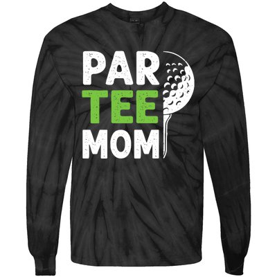 Par Tee Mom Funny Golf Pun Vintage Golfing Quote Party Retro Premium Tie-Dye Long Sleeve Shirt