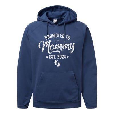 Promoted To Mommy Est 2024 Soon To Be Mom 2024 MotherS Day Performance Fleece Hoodie