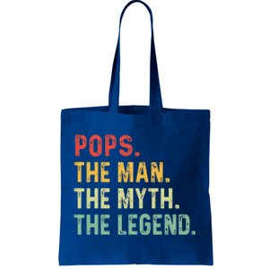 Pops The Man The Myth The Legend Fathers Day Gift Tote Bag