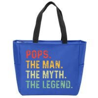 Pops The Man The Myth The Legend Fathers Day Gift Zip Tote Bag