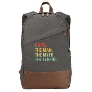 Pops The Man The Myth The Legend Fathers Day Gift Cotton Canvas Backpack