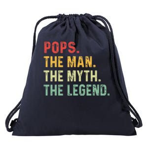 Pops The Man The Myth The Legend Fathers Day Gift Drawstring Bag