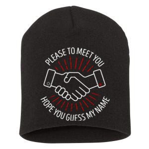 Please To Meet You Short Acrylic Beanie