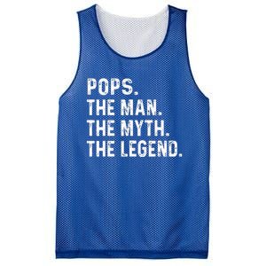 Pops The Man The Myth The Legend Fathers Day Gift Mesh Reversible Basketball Jersey Tank