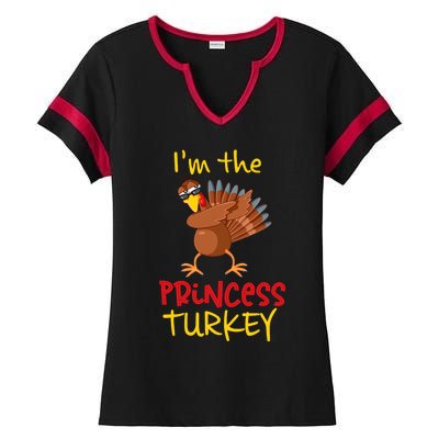 Princess Turkey Matching Family Group Thanksgiving Party Ladies Halftime Notch Neck Tee