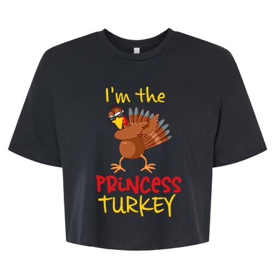 Princess Turkey Matching Family Group Thanksgiving Party Bella+Canvas Jersey Crop Tee