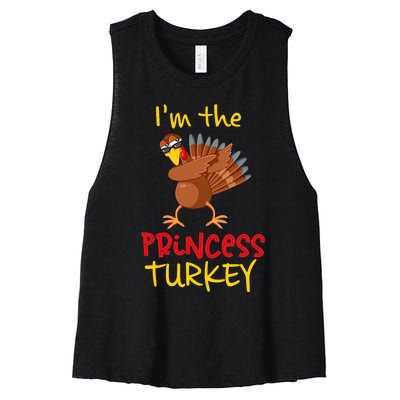 Princess Turkey Matching Family Group Thanksgiving Party Women's Racerback Cropped Tank