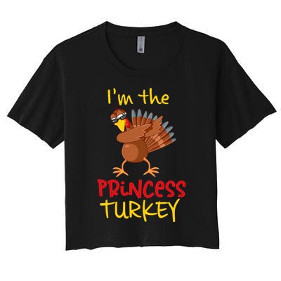 Princess Turkey Matching Family Group Thanksgiving Party Women's Crop Top Tee