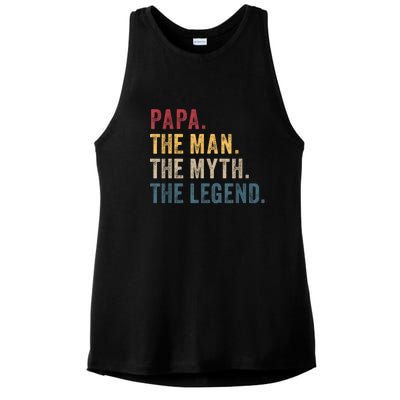 Papa The Man The Myth The Legend Ladies PosiCharge Tri-Blend Wicking Tank