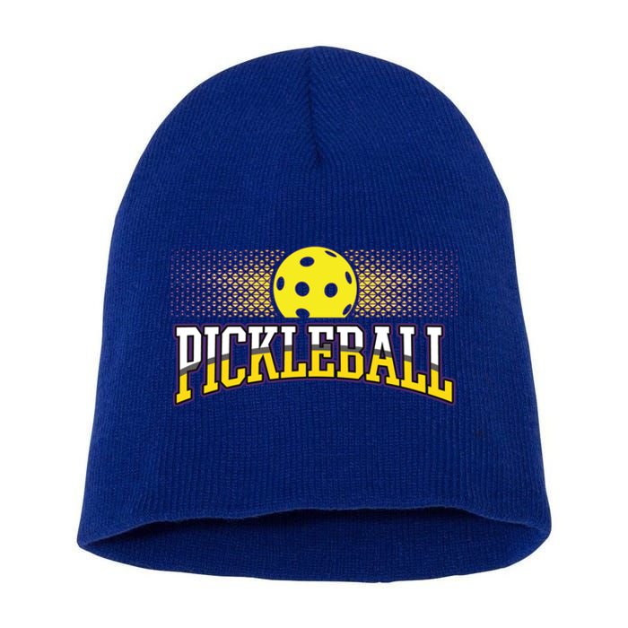 Pickleball Trendy Modern Gift Short Acrylic Beanie