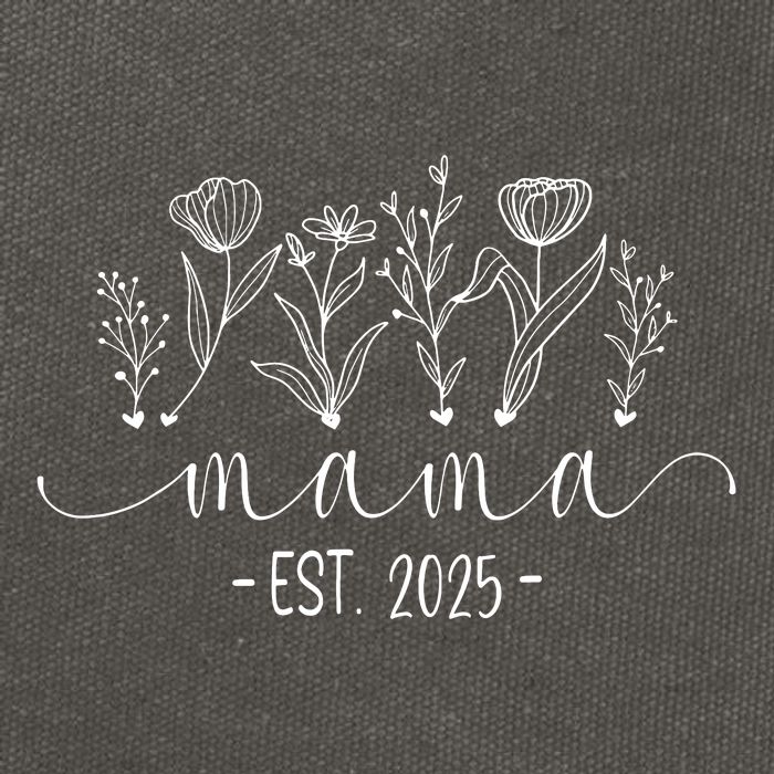 Promoted To Mama 2025 Pregnancy Floral New Mom Est 2025 Cotton Canvas Backpack