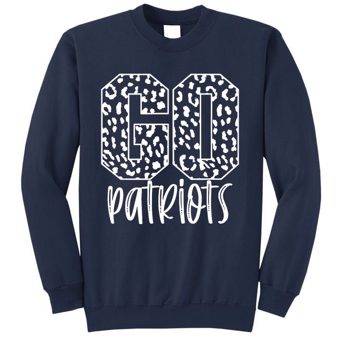 Patriots Team Mascot School Spirit Game Night Leopard Print Sweatshirt