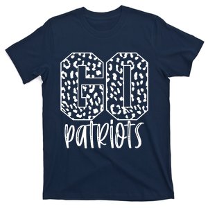 Patriots Team Mascot School Spirit Game Night Leopard Print T-Shirt