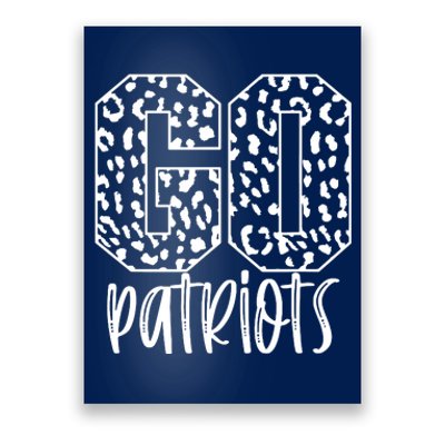 Patriots Team Mascot School Spirit Game Night Leopard Print Poster