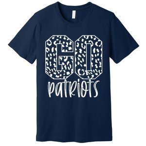 Patriots Team Mascot School Spirit Game Night Leopard Print Premium T-Shirt