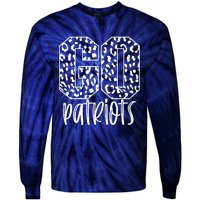 Patriots Team Mascot School Spirit Game Night Leopard Print Tie-Dye Long Sleeve Shirt