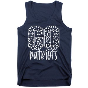 Patriots Team Mascot School Spirit Game Night Leopard Print Tank Top