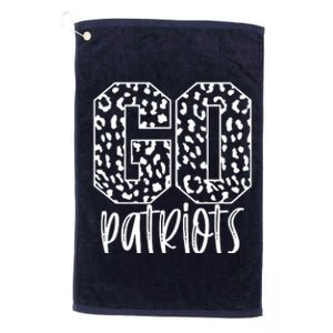 Patriots Team Mascot School Spirit Game Night Leopard Print Platinum Collection Golf Towel