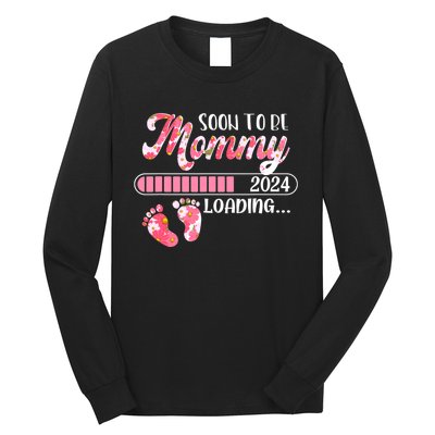 Promoted To Mommy Est 2024 New Mom First Mommy Long Sleeve Shirt