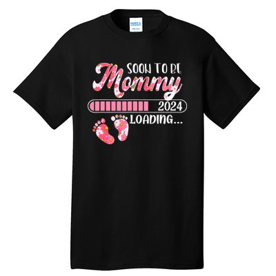 Promoted To Mommy Est 2024 New Mom First Mommy Tall T-Shirt