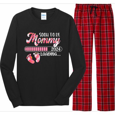 Promoted To Mommy Est 2024 New Mom First Mommy Long Sleeve Pajama Set