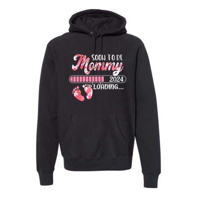 Promoted To Mommy Est 2024 New Mom First Mommy Premium Hoodie