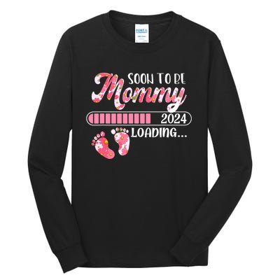 Promoted To Mommy Est 2024 New Mom First Mommy Tall Long Sleeve T-Shirt