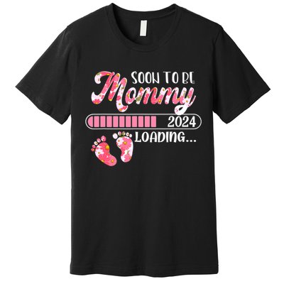 Promoted To Mommy Est 2024 New Mom First Mommy Premium T-Shirt