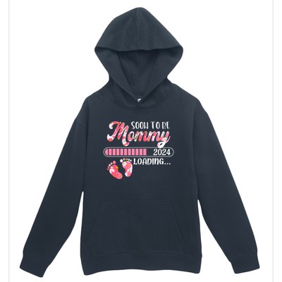 Promoted To Mommy Est 2024 New Mom First Mommy Urban Pullover Hoodie