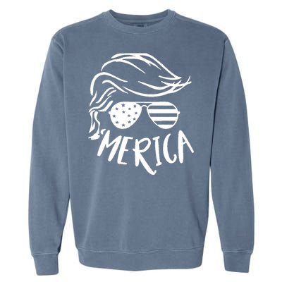 President Trump Merica Great Gift Garment-Dyed Sweatshirt